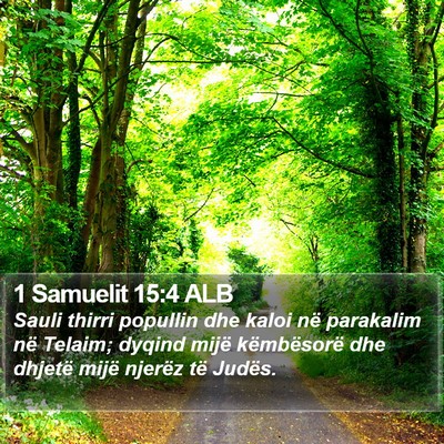 1 Samuelit 15:4 ALB Bible Verse Image