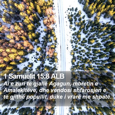 1 Samuelit 15:8 ALB Bible Verse Image