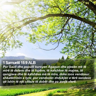 1 Samuelit 15:9 ALB Bible Verse Image