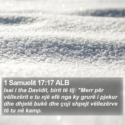 1 Samuelit 17:17 ALB Bible Verse Image