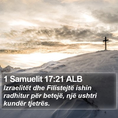 1 Samuelit 17:21 ALB Bible Verse Image