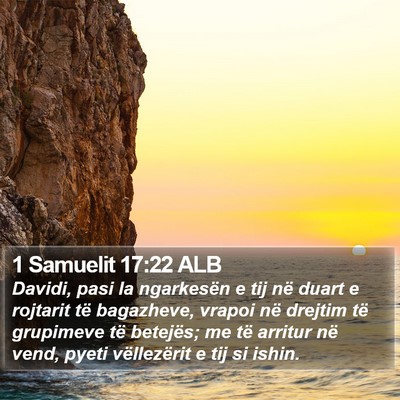 1 Samuelit 17:22 ALB Bible Verse Image