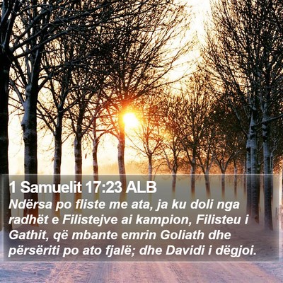 1 Samuelit 17:23 ALB Bible Verse Image