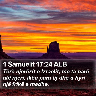 1 Samuelit 17:24 ALB Bible Verse Image