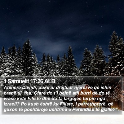 1 Samuelit 17:26 ALB Bible Verse Image
