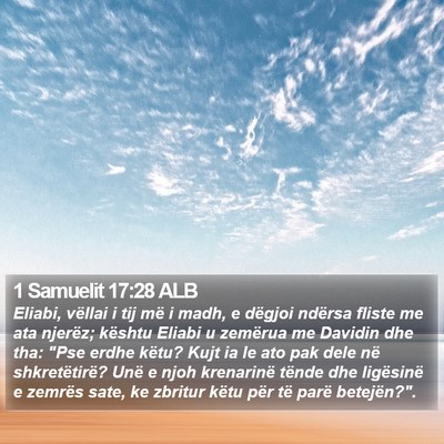 1 Samuelit 17:28 ALB Bible Verse Image