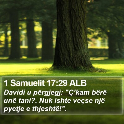 1 Samuelit 17:29 ALB Bible Verse Image