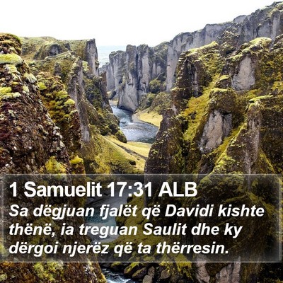 1 Samuelit 17:31 ALB Bible Verse Image