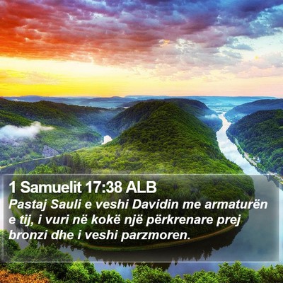 1 Samuelit 17:38 ALB Bible Verse Image