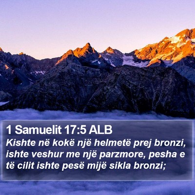1 Samuelit 17:5 ALB Bible Verse Image