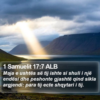 1 Samuelit 17:7 ALB Bible Verse Image