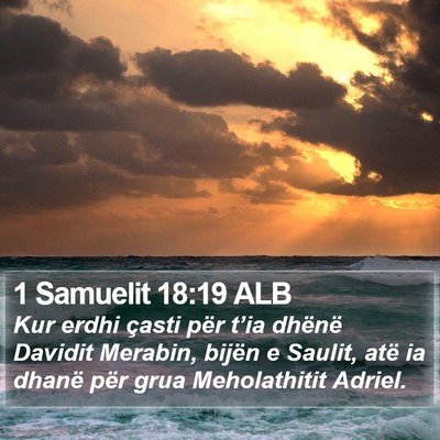 1 Samuelit 18:19 ALB Bible Verse Image