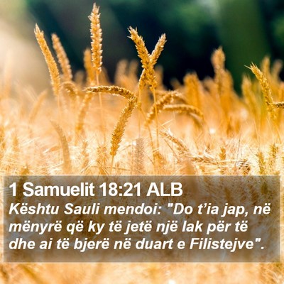 1 Samuelit 18:21 ALB Bible Verse Image