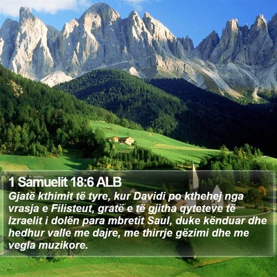 1 Samuelit 18:6 ALB Bible Verse Image
