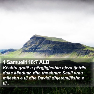 1 Samuelit 18:7 ALB Bible Verse Image