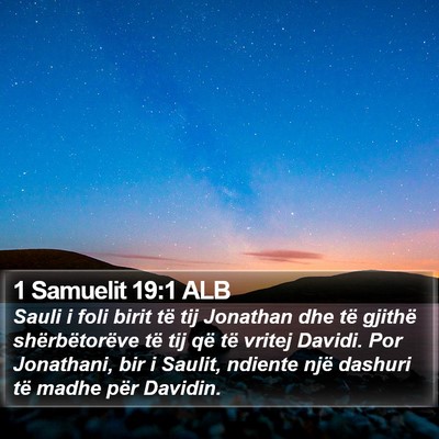 1 Samuelit 19:1 ALB Bible Verse Image