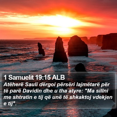 1 Samuelit 19:15 ALB Bible Verse Image