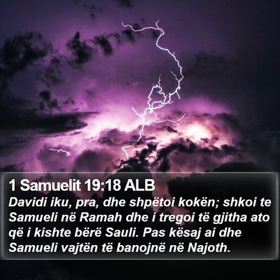 1 Samuelit 19:18 ALB Bible Verse Image