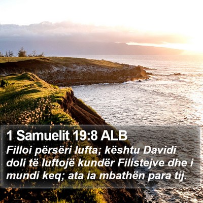 1 Samuelit 19:8 ALB Bible Verse Image