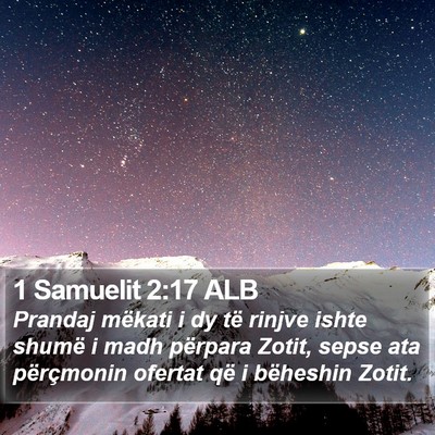 1 Samuelit 2:17 ALB Bible Verse Image