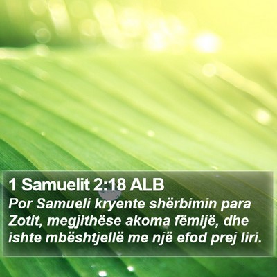 1 Samuelit 2:18 ALB Bible Verse Image