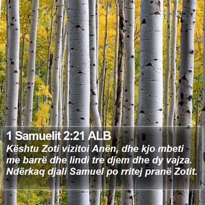 1 Samuelit 2:21 ALB Bible Verse Image