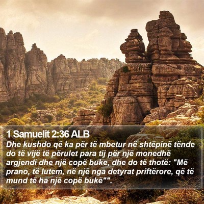 1 Samuelit 2:36 ALB Bible Verse Image