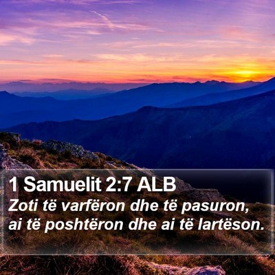 1 Samuelit 2:7 ALB Bible Verse Image