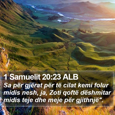 1 Samuelit 20:23 ALB Bible Verse Image