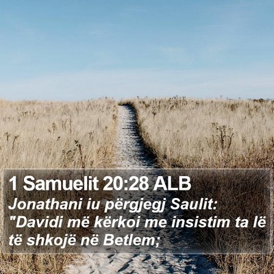1 Samuelit 20:28 ALB Bible Verse Image