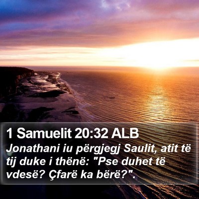 1 Samuelit 20:32 ALB Bible Verse Image