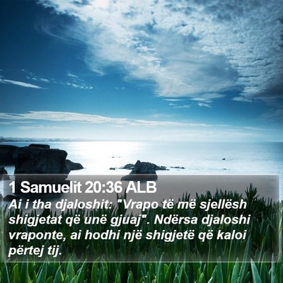1 Samuelit 20:36 ALB Bible Verse Image