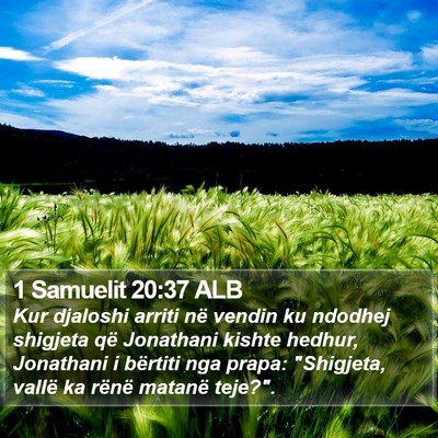 1 Samuelit 20:37 ALB Bible Verse Image