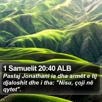 1 Samuelit 20:40 ALB Bible Verse Image
