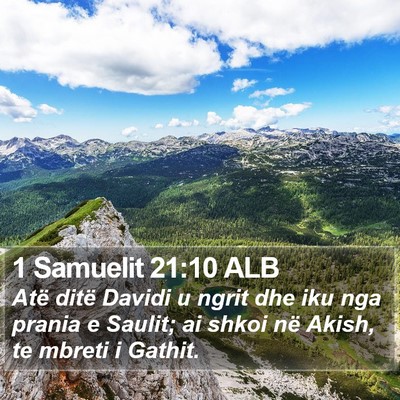 1 Samuelit 21:10 ALB Bible Verse Image