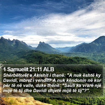 1 Samuelit 21:11 ALB Bible Verse Image