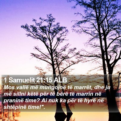 1 Samuelit 21:15 ALB Bible Verse Image