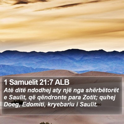 1 Samuelit 21:7 ALB Bible Verse Image