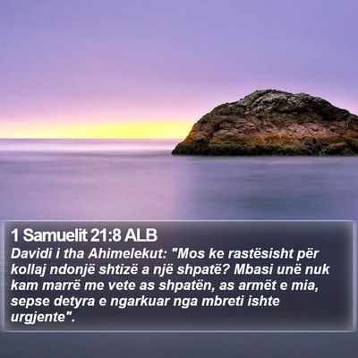 1 Samuelit 21:8 ALB Bible Verse Image