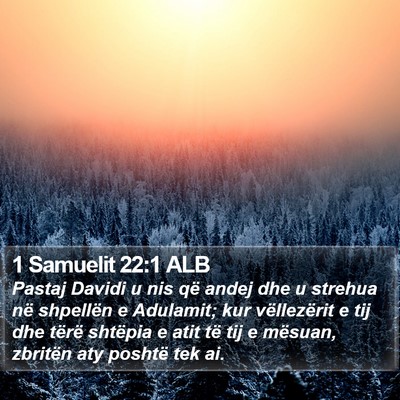 1 Samuelit 22:1 ALB Bible Verse Image