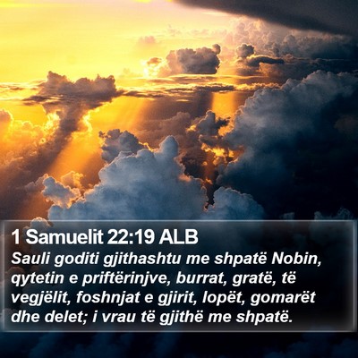 1 Samuelit 22:19 ALB Bible Verse Image