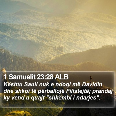 1 Samuelit 23:28 ALB Bible Verse Image