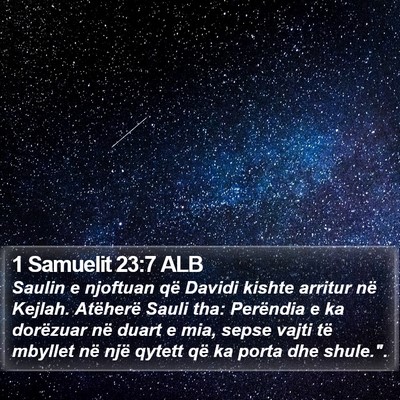 1 Samuelit 23:7 ALB Bible Verse Image