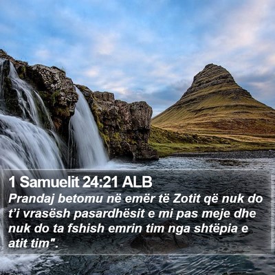 1 Samuelit 24:21 ALB Bible Verse Image