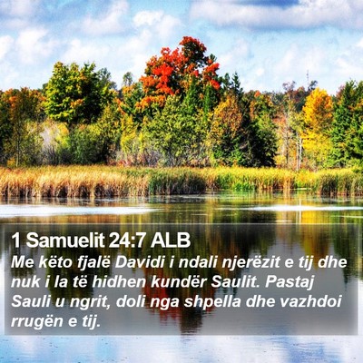 1 Samuelit 24:7 ALB Bible Verse Image