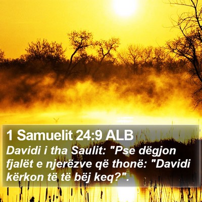 1 Samuelit 24:9 ALB Bible Verse Image