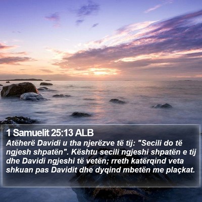 1 Samuelit 25:13 ALB Bible Verse Image