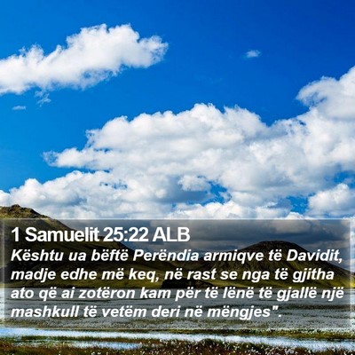 1 Samuelit 25:22 ALB Bible Verse Image