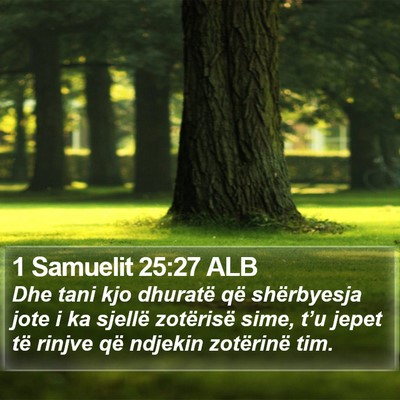 1 Samuelit 25:27 ALB Bible Verse Image