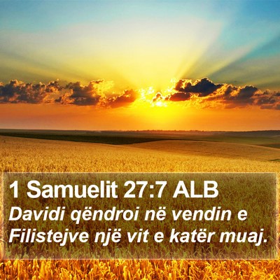 1 Samuelit 27:7 ALB Bible Verse Image